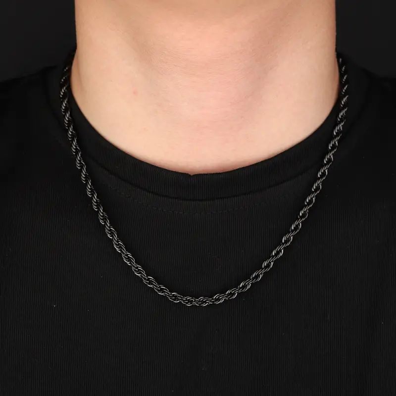 Black 3mm Rope Chain - Trifid