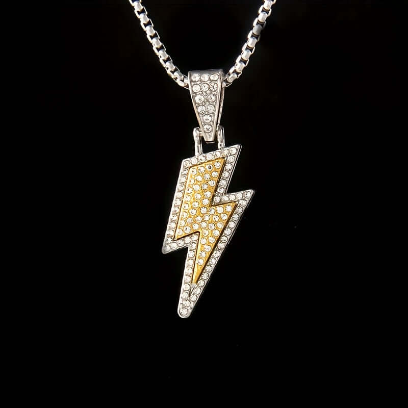 Bold Lightening Iced Out Pendant - Trifid