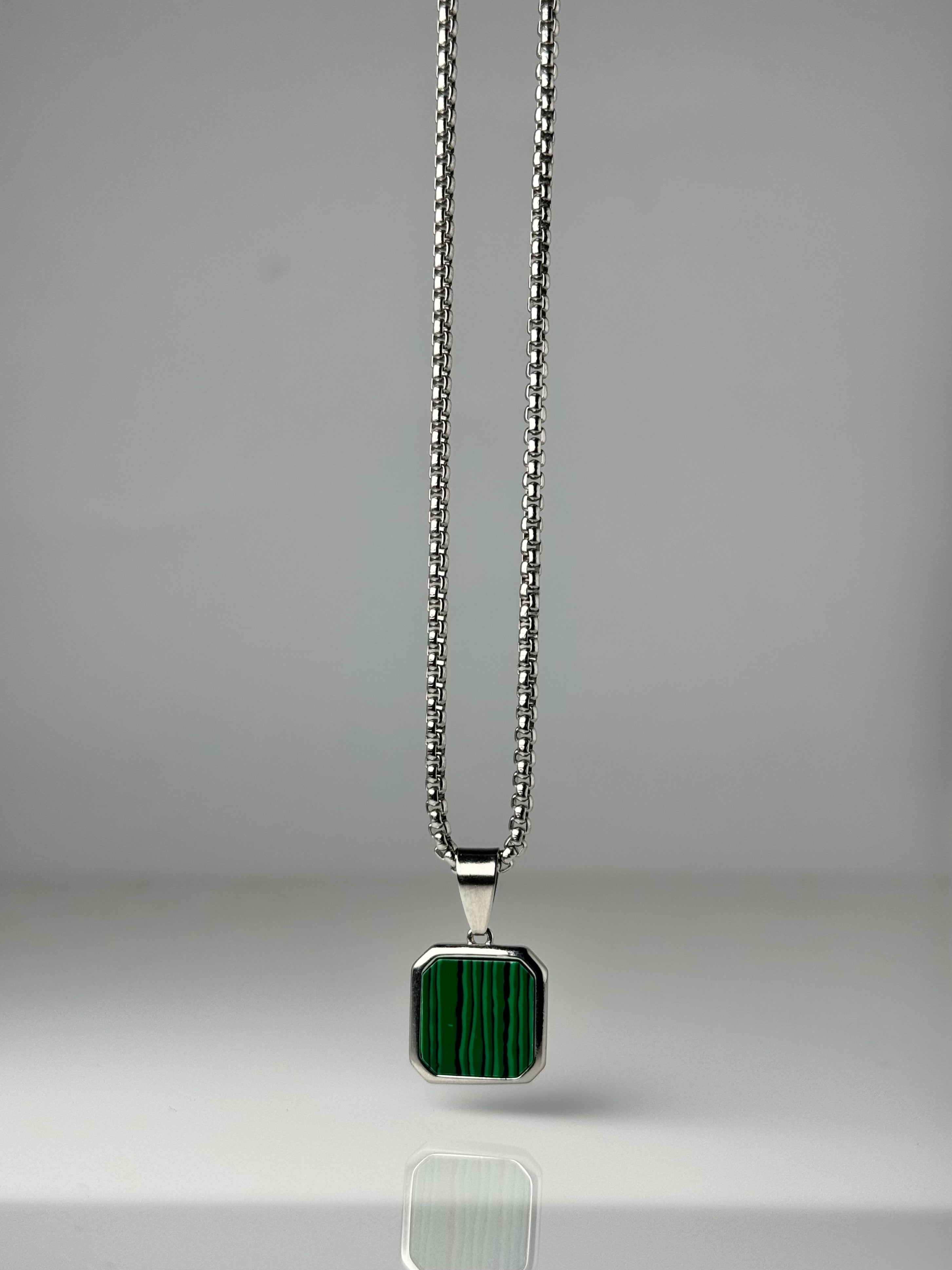 Green Malachite Pendant - Trifid