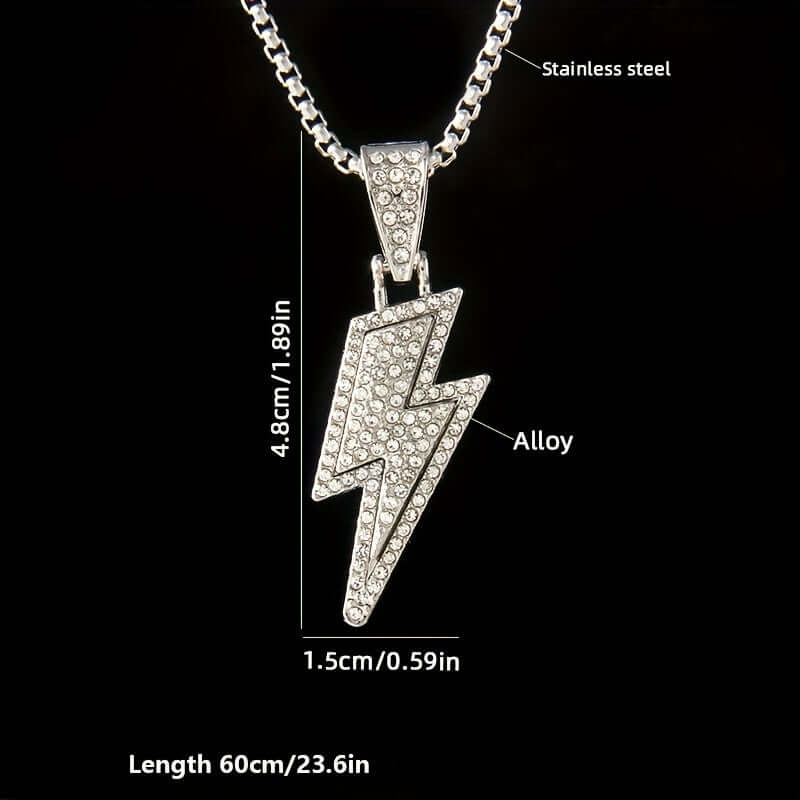 Bold Lightening Iced Out Pendant - Trifid