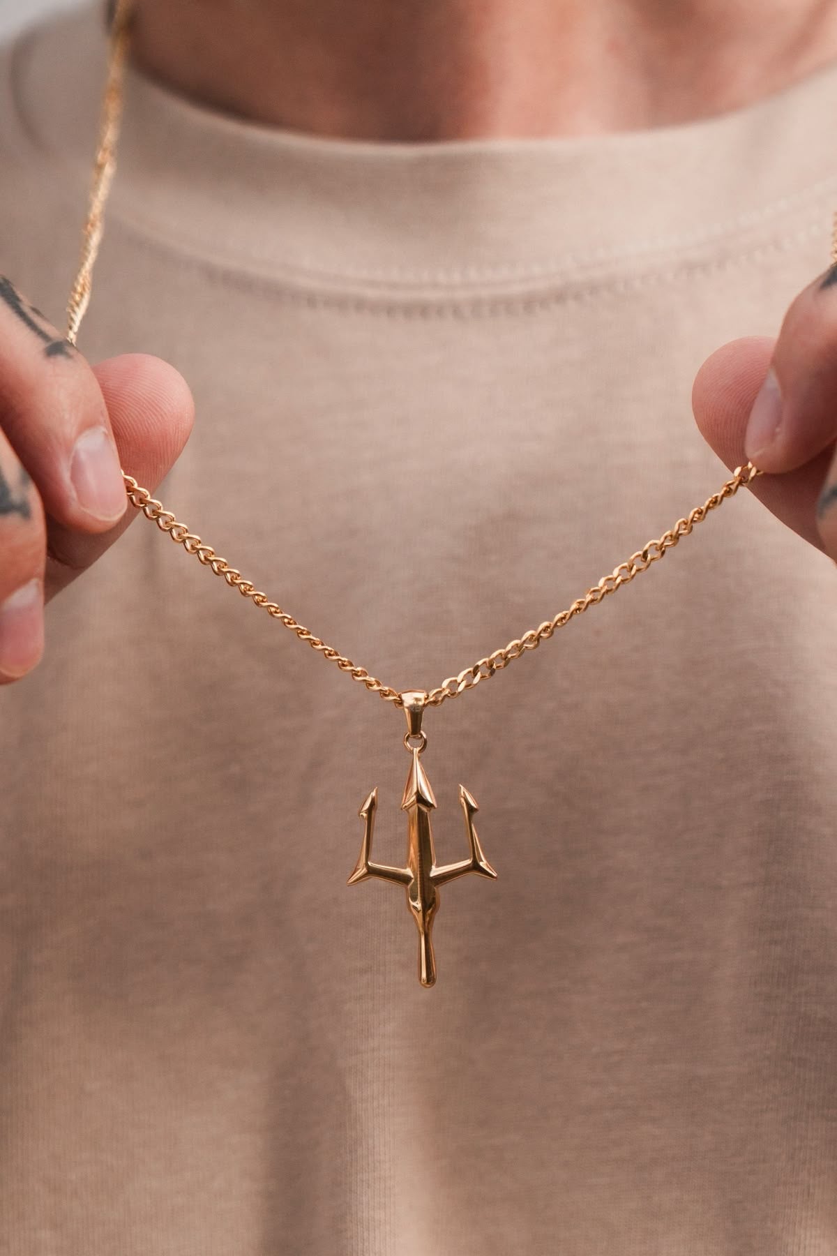 Gold Trident Pendant - Trifid