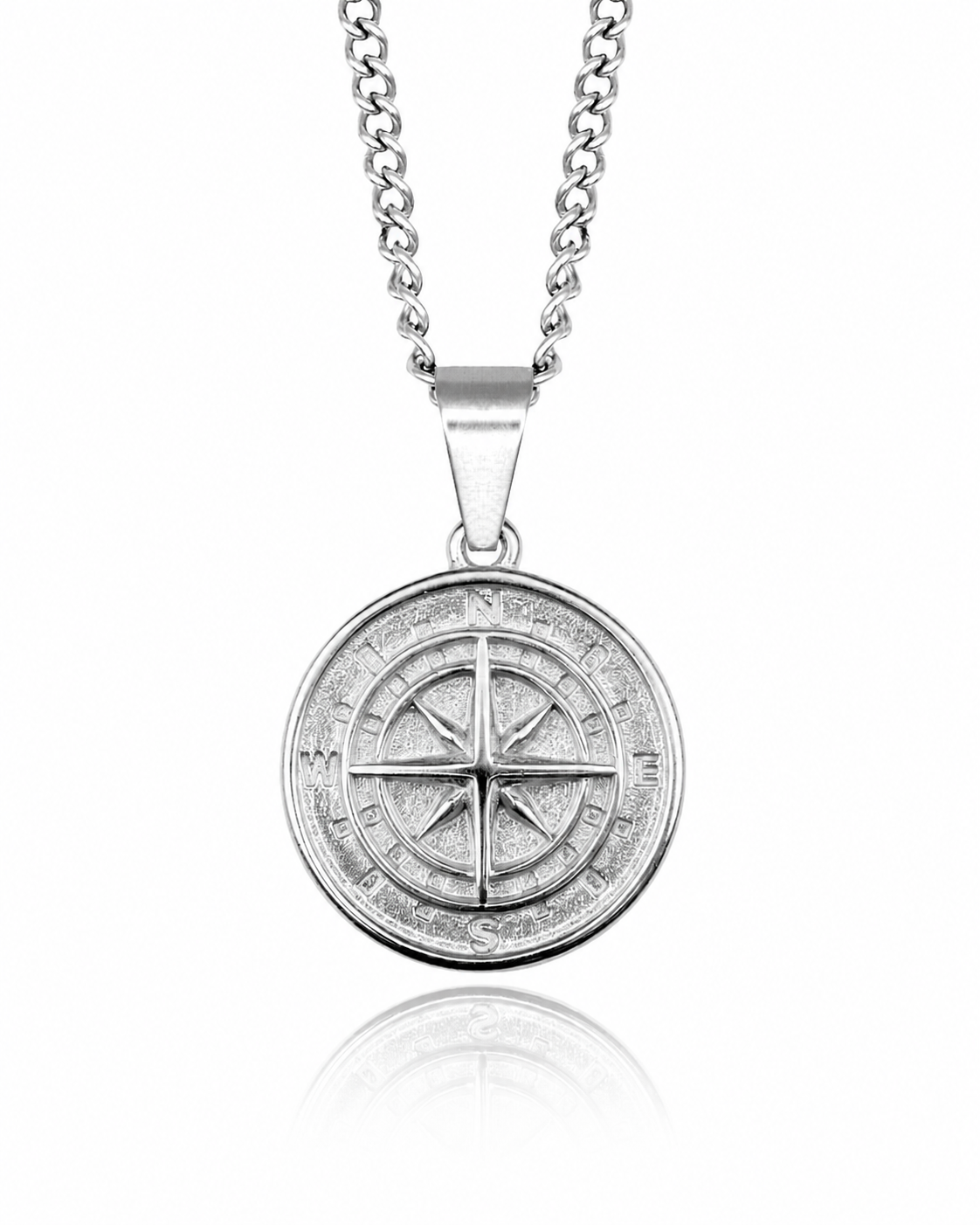 Silver Compass Pendant