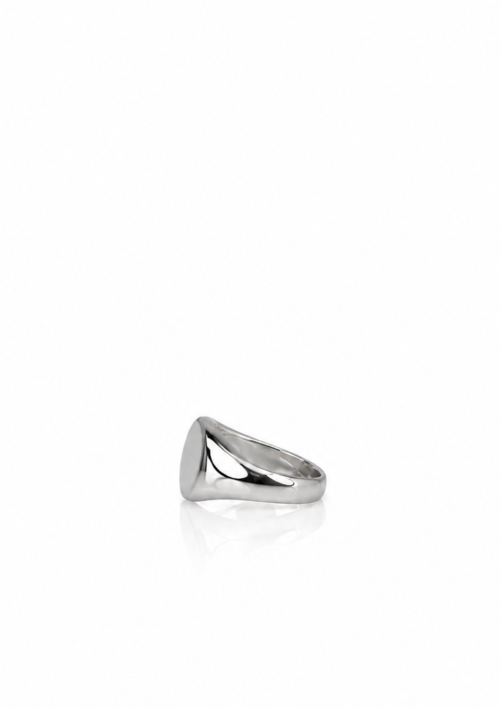 Round Silver Signet Ring