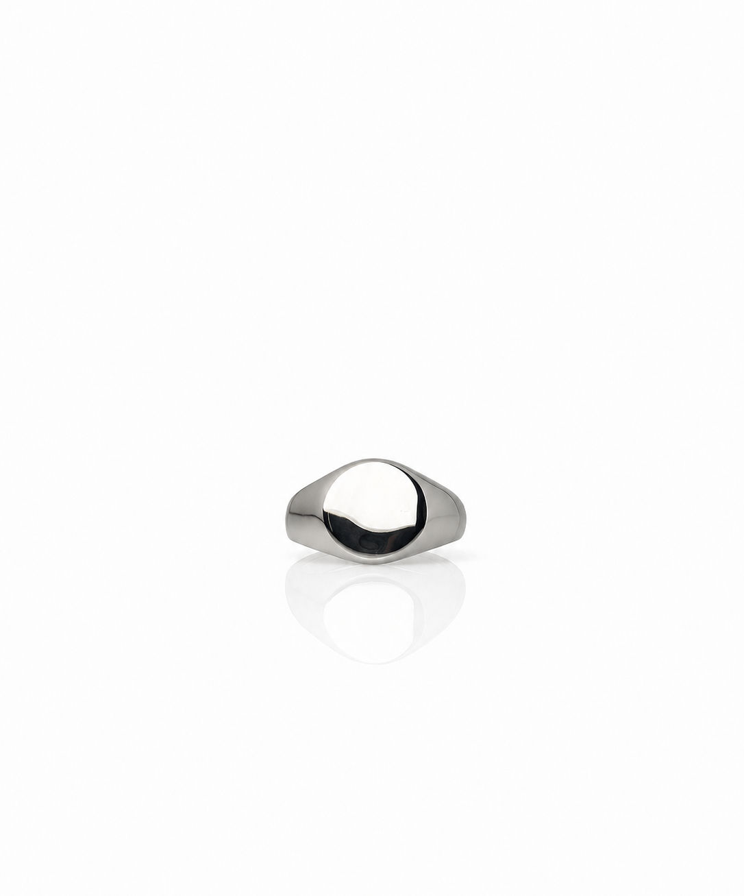 Round Silver Signet Ring