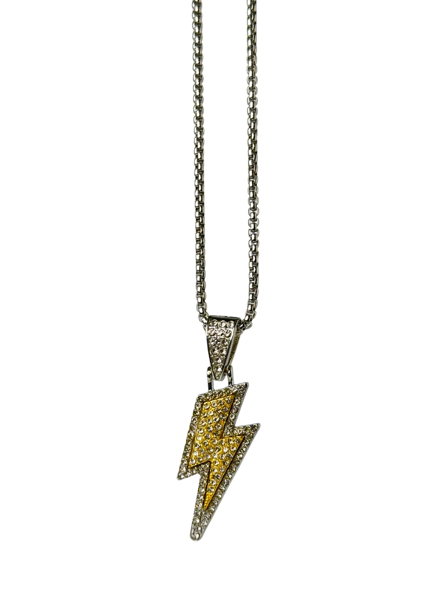 Bold Lightening Iced Out Pendant - Trifid