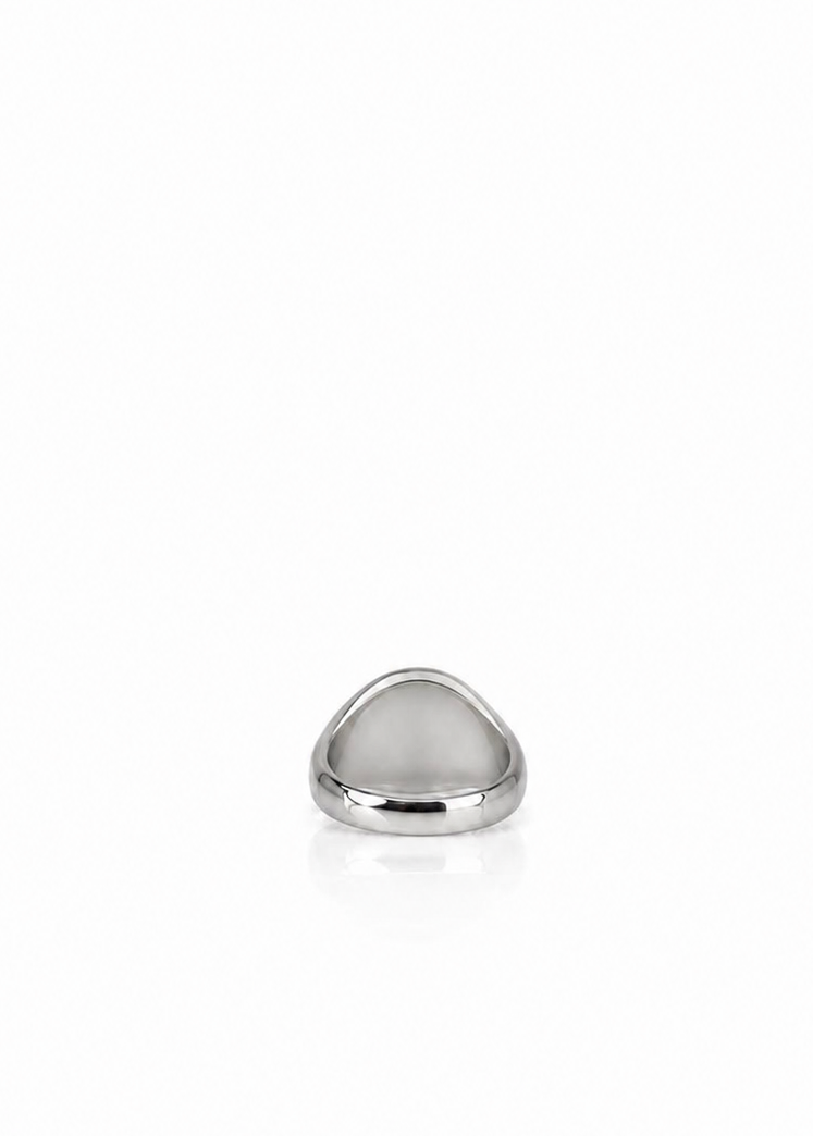 Round Silver Signet Ring