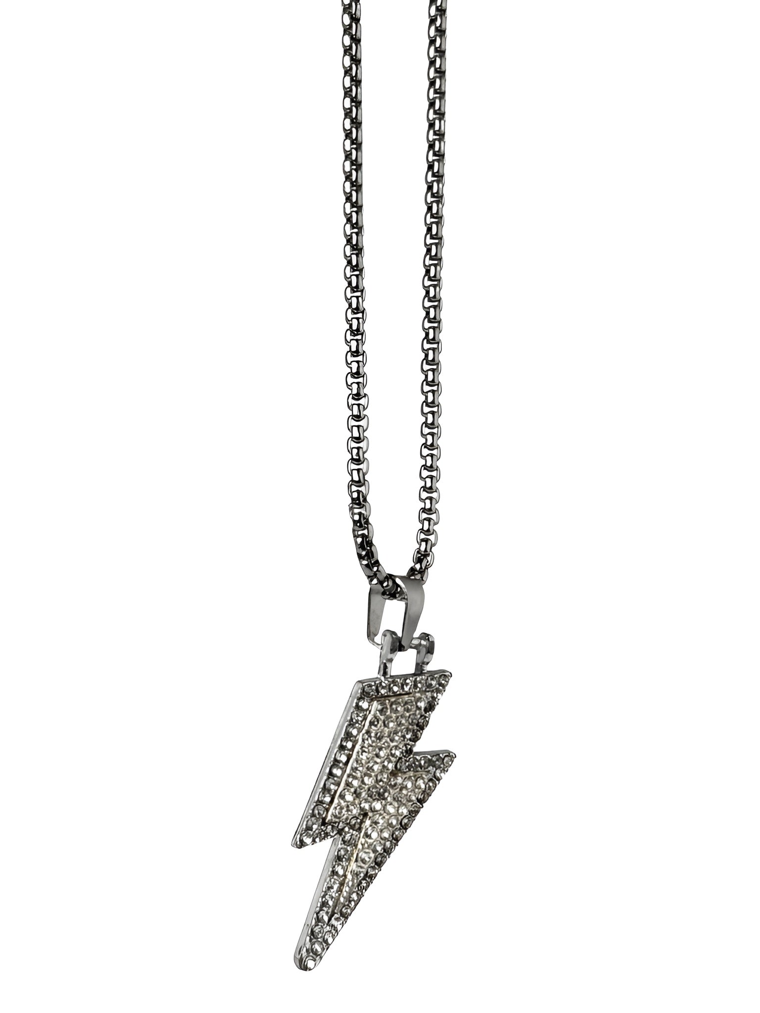 Bold Lightening Iced Out Pendant - Trifid